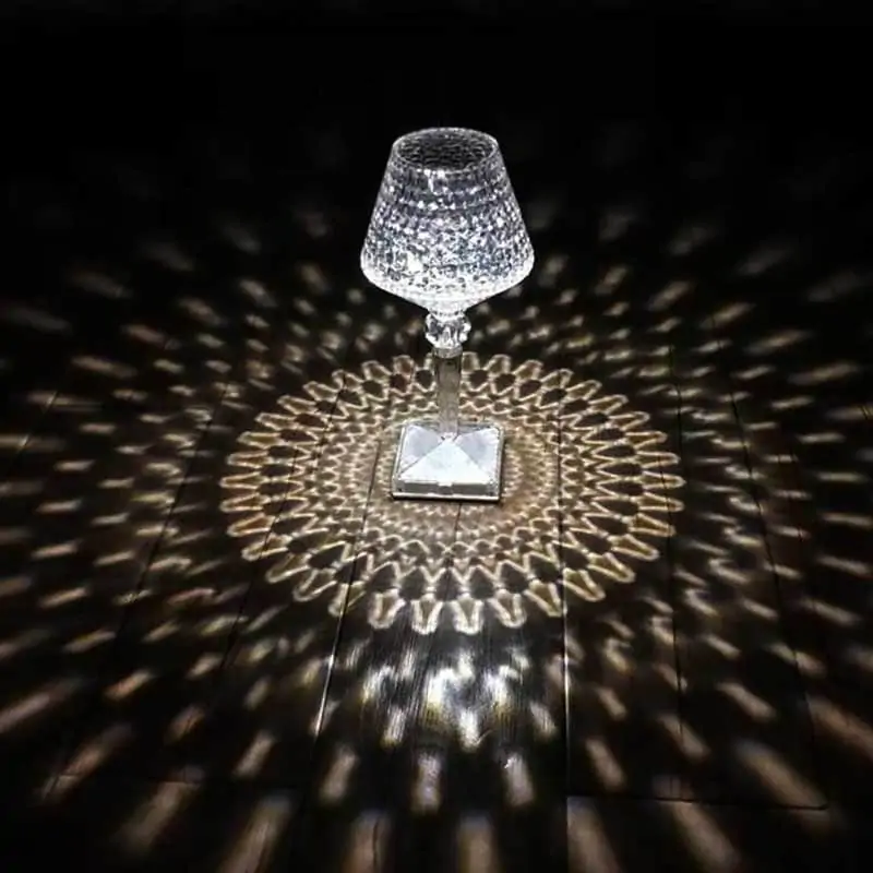 Restaurant Table Lamp Crystal Battery Operated 2024 NegoLuz USA